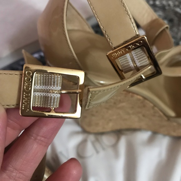 Jimmy Choo T strap Wedge Sandals - Picture 7 of 8